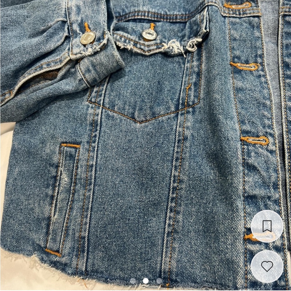 Thrifted cropped jean jacket